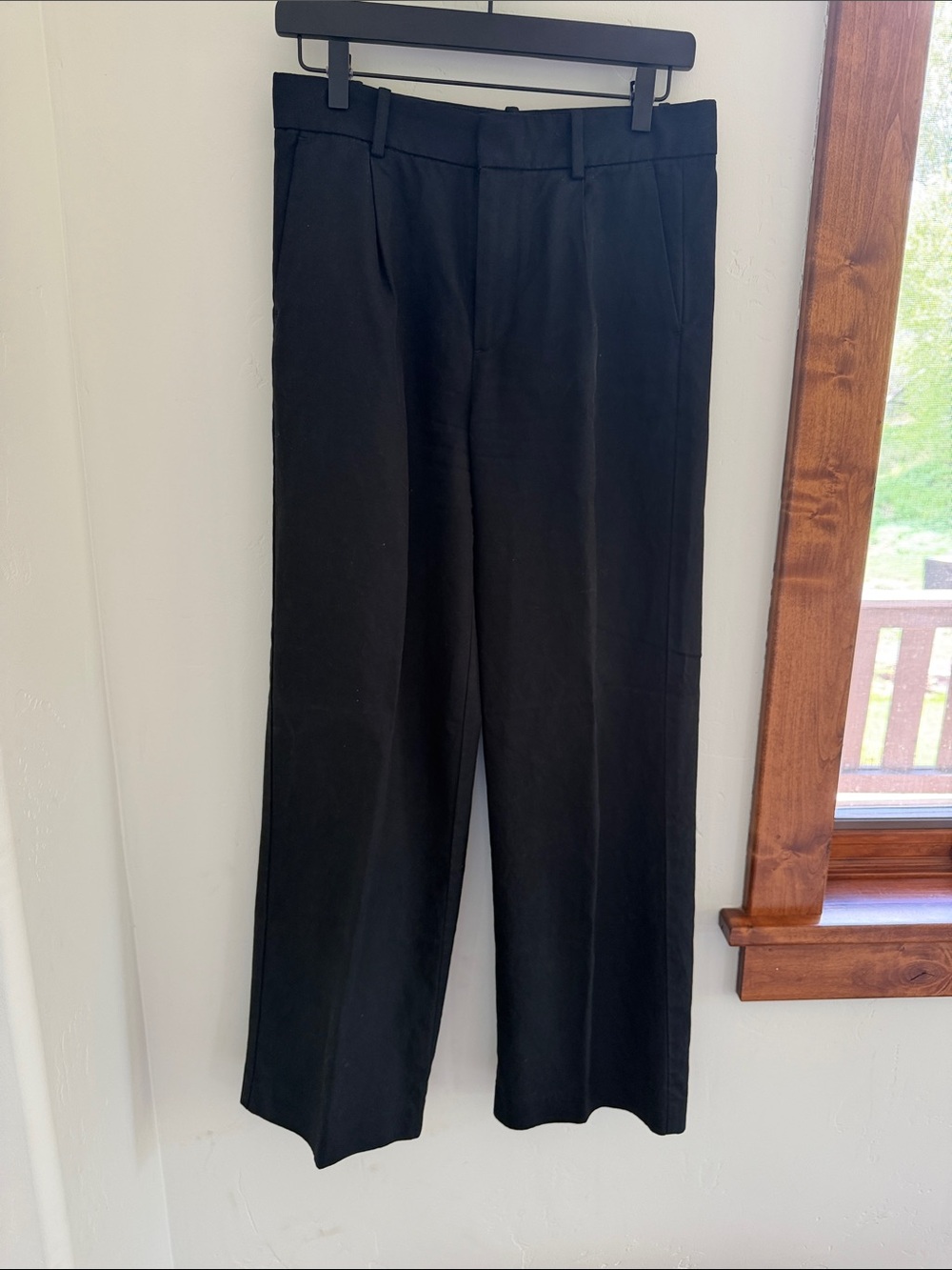 Madewell Black Wide-Leg Dress Trousers